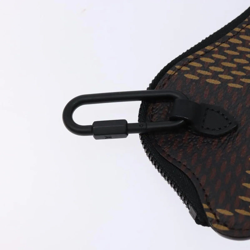 Louis Vuitton Nigo Duck Coin Holder Printed Leather And Limited Edition Giant Damier Black Canvas Accessory