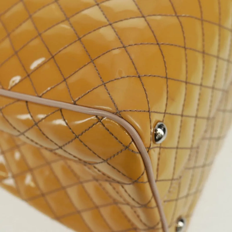 Salvatore Ferragamo Vala Patent Leather Yellow Patent_leather Bag