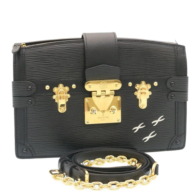 Louis Vuitton Trunk Clutch Epi Leather Black Bag