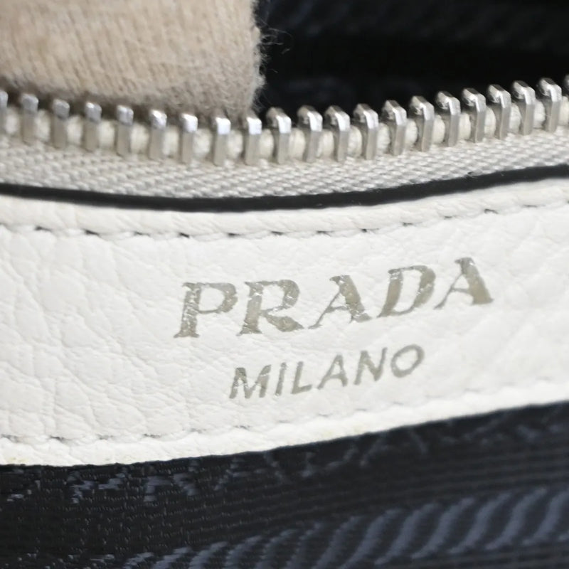 Prada Vintage Tote Leather White Bag