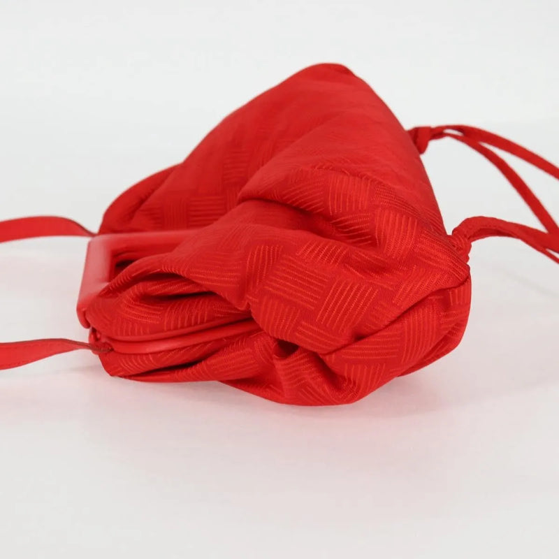 Bottega Veneta Point Chunky Knit Fabric Red Nylon Bag