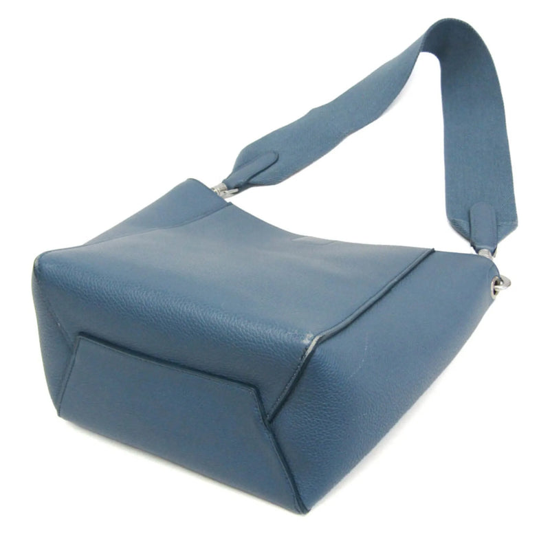 Celine Sangle Seau Calfskin Blue Leather Bag