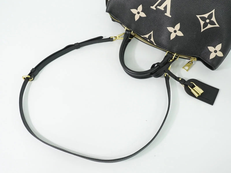 Louis Vuitton Petit Palais Bicolor Monogram Empreinte Giant Black Leather Bag