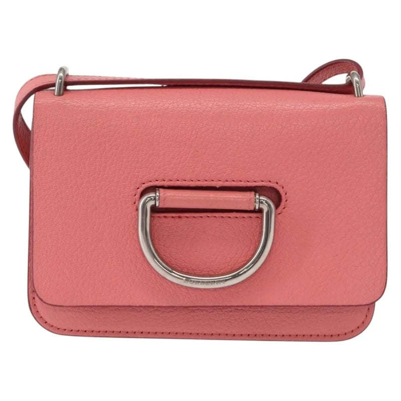 Burberry D-Ring Shoulder Leather Pink Bag