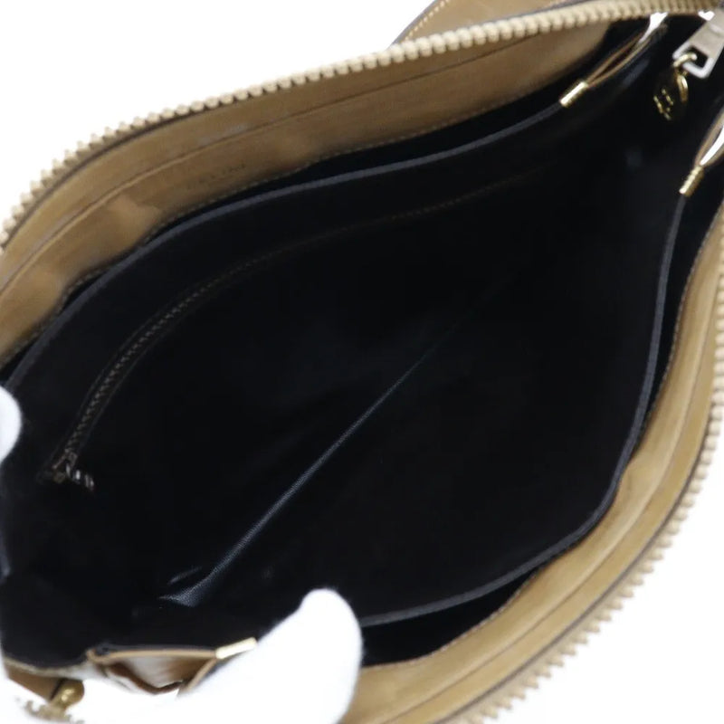 Celine Macadam Shoulder Pvc Leather Beige Bag