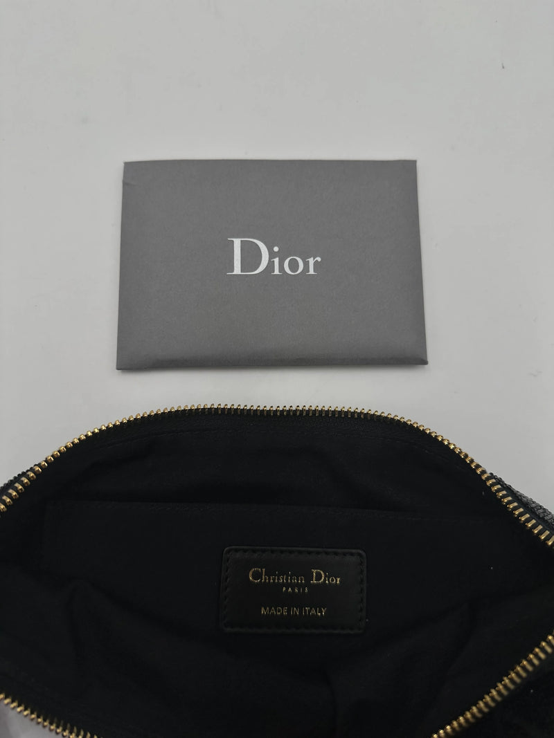Christian Dior Black Cannage Leather Beads Bag