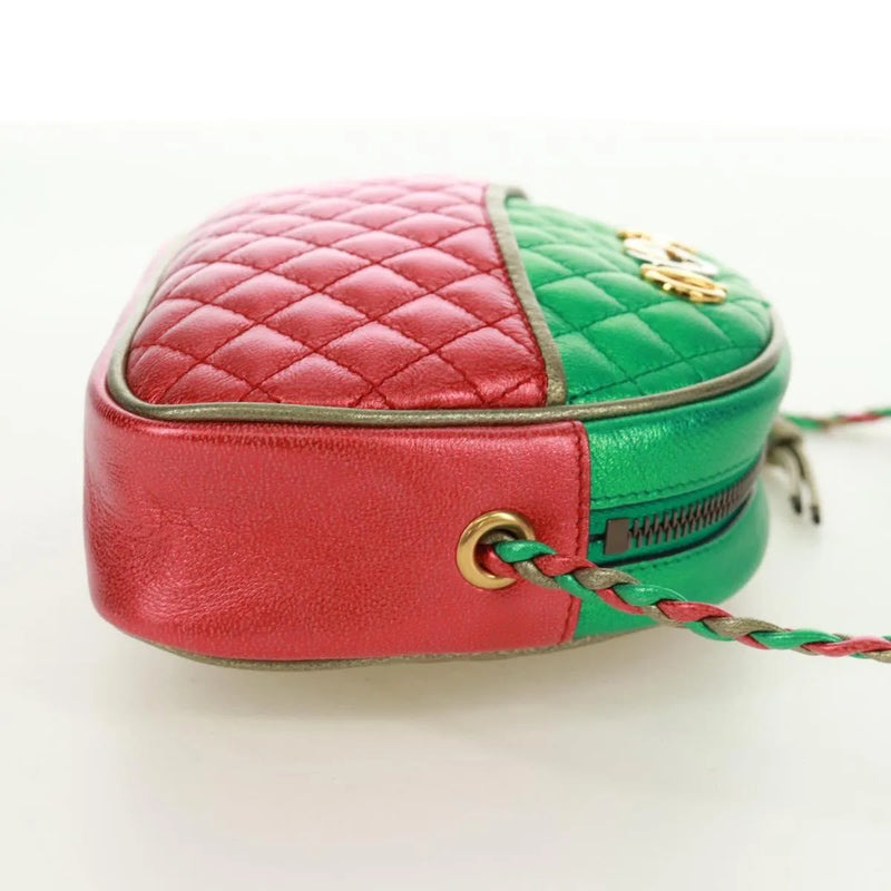 Gucci Trapuntata Camera Quilted Laminated Leather Red Bag