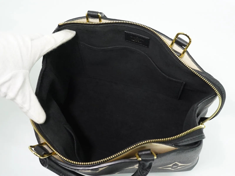 Louis Vuitton Petit Palais Bicolor Monogram Empreinte Giant Black Leather Bag