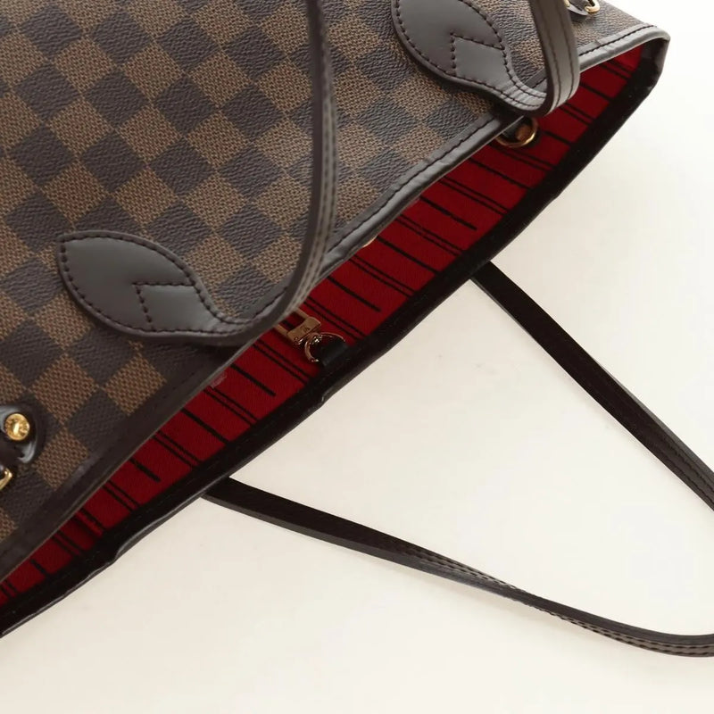 Louis Vuitton Neverfull Tote Damier Brown Canvas Bag
