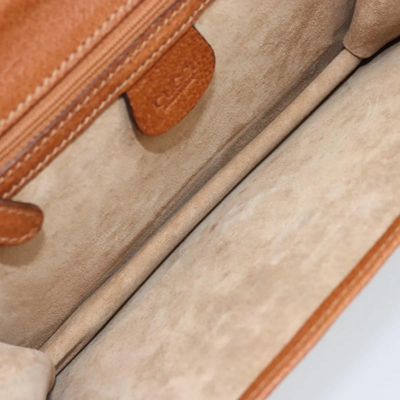 Gucci Vintage Clutch Leather Brown Bag