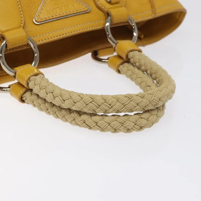 Prada Vintage Leather Yellow Bag