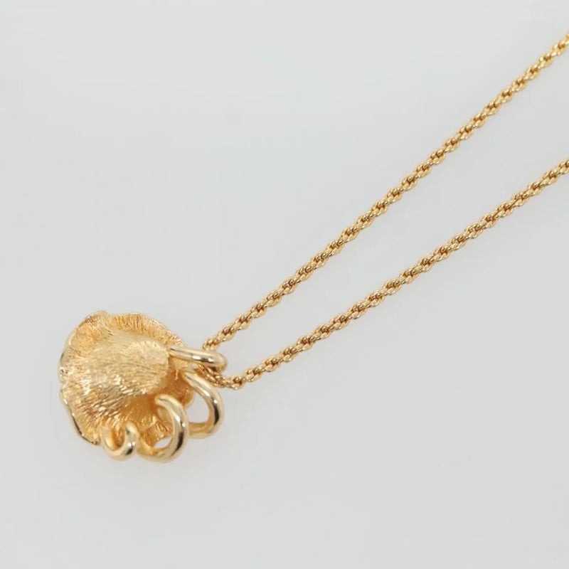 Christian Dior Logo Flower Metal Gold Jewelry