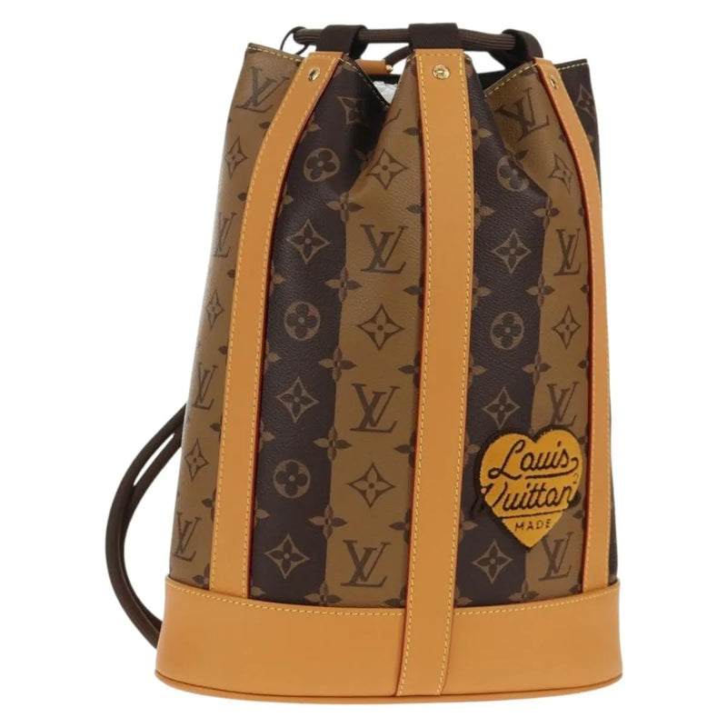 Louis Vuitton Nigo Randonnee Limited Edition Stripes Monogram Canvas Brown Bag