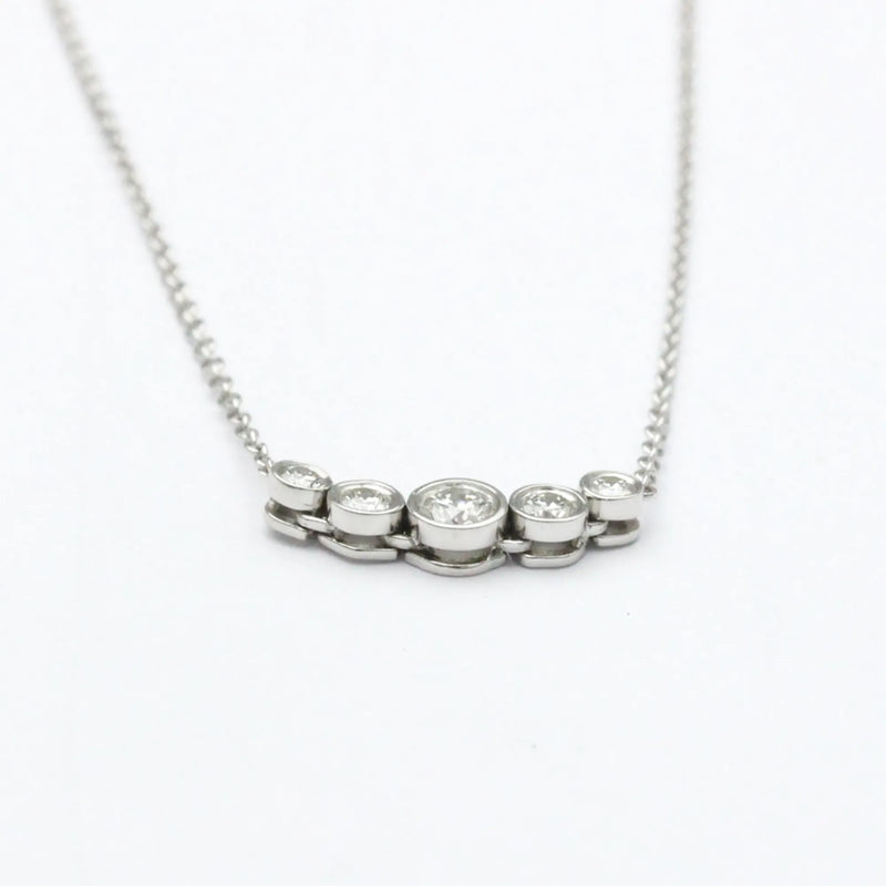 Tiffany & Co. Jazz Graduated Pendant Platinum And Diamonds Silver Jewelry