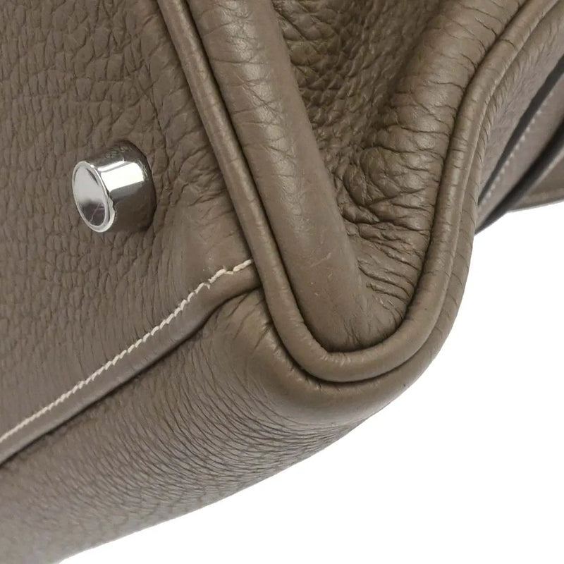 Hermes Shoulder Kelly Clemence Gray Leather Bag