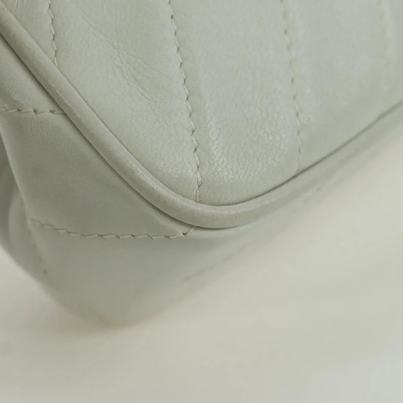 Chanel Vintage Gripoix Flap Leather White Bag
