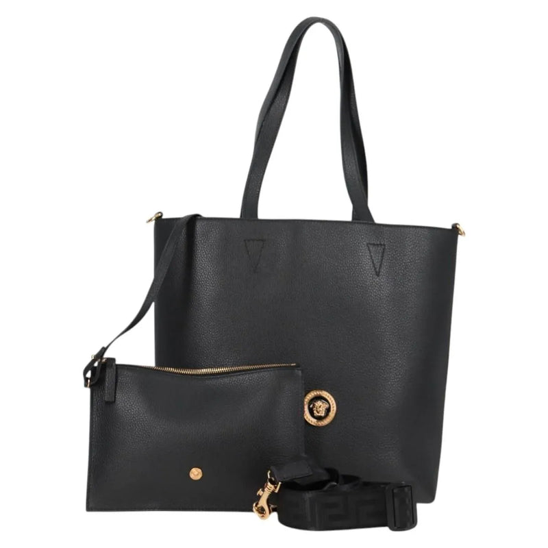 Versace Medusa Tote Leather Black Bag