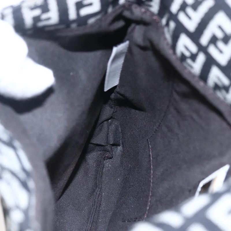 Fendi Vintage Flap Zucchino Canvas Black Bag