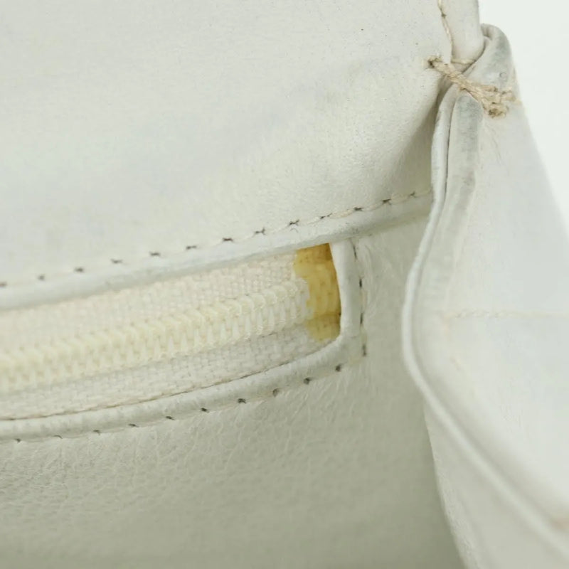 Chanel Vintage Gripoix Flap Leather White Bag