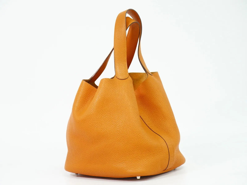 Hermes Picotin Lock Togo Orange Leather Bag