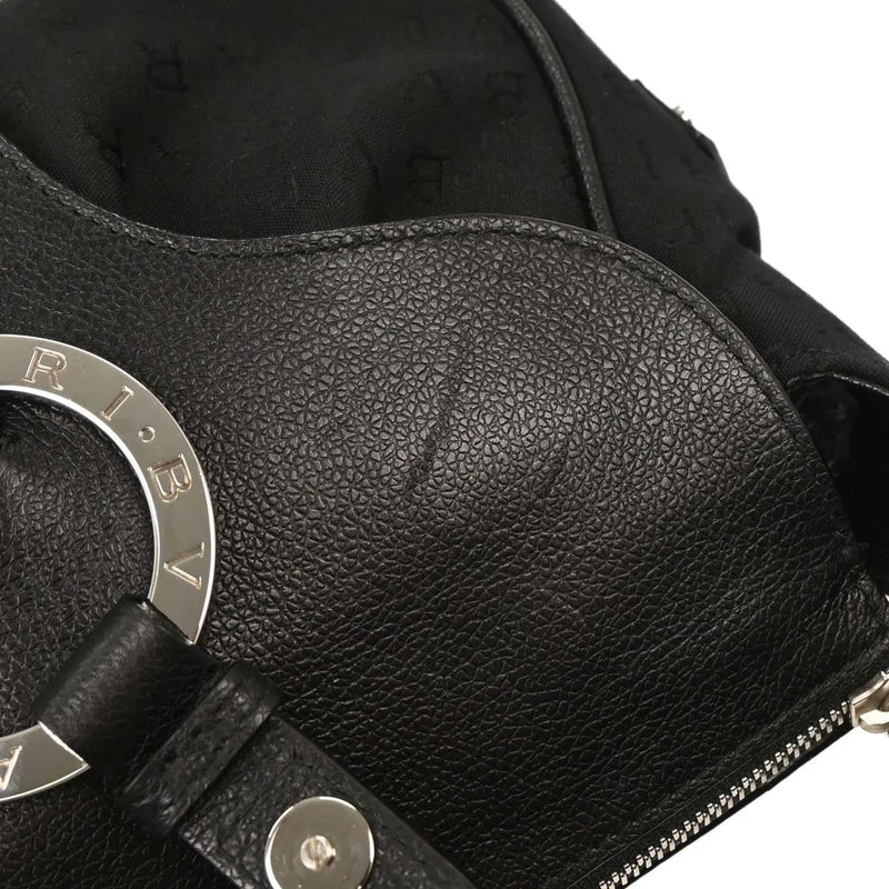 Bvlgari Logomania Canvas With Leather Black Bag