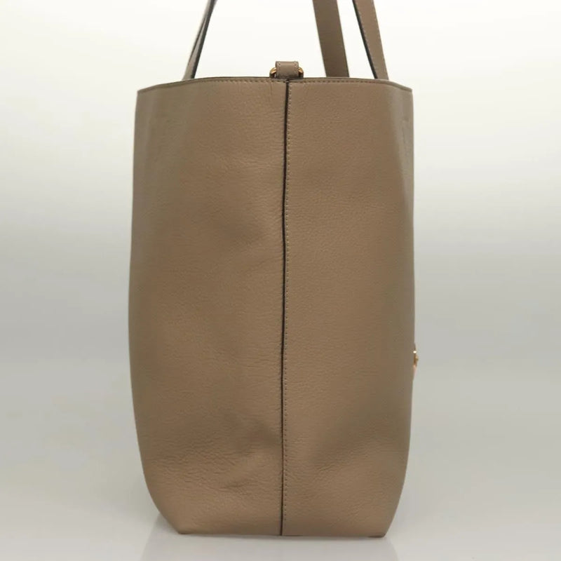 Versace La Medusa Tote Embossed Canvas Beige Leather Bag