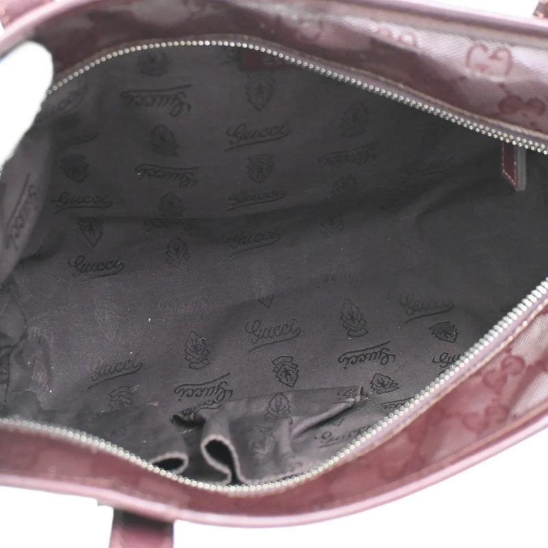 Gucci Plus Tote Gg Imprime Burgundy Pvc Bag