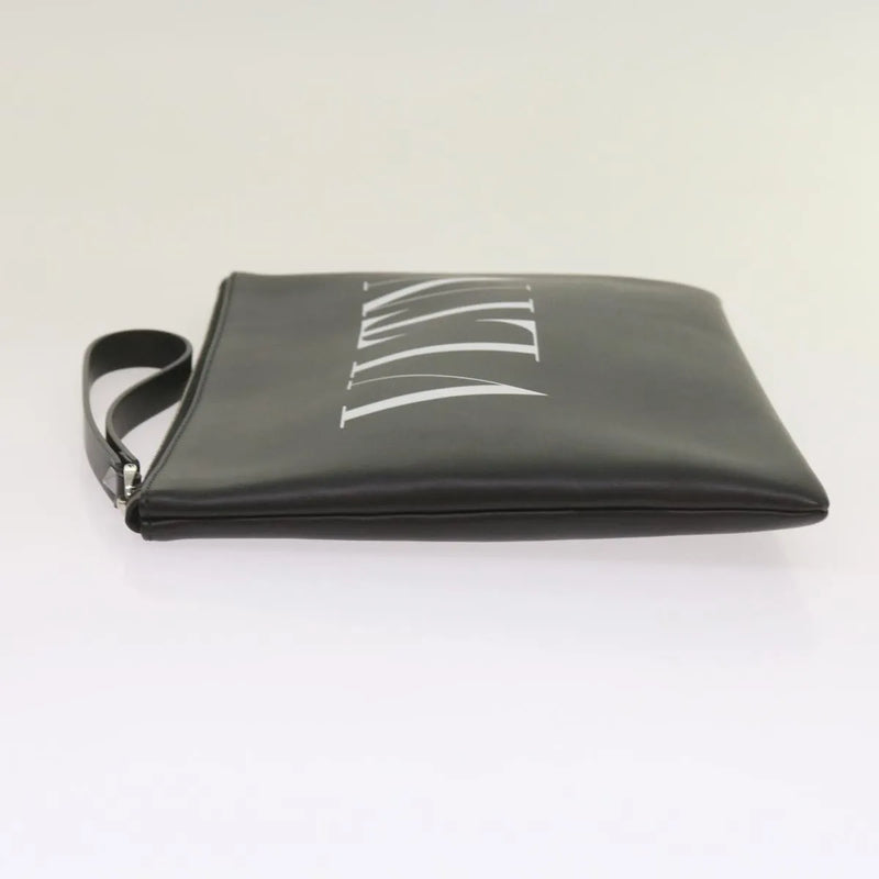 Valentino Garavani Vltn Wristlet Clutch Printed Leather Black Bag