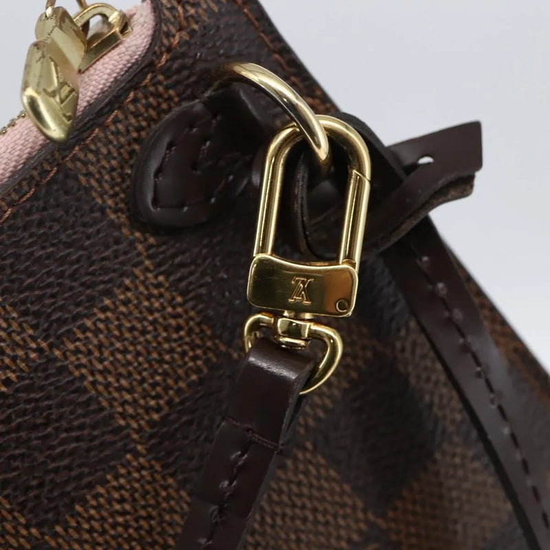 Louis Vuitton Neverfull Pochette Damier Brown Canvas Bag
