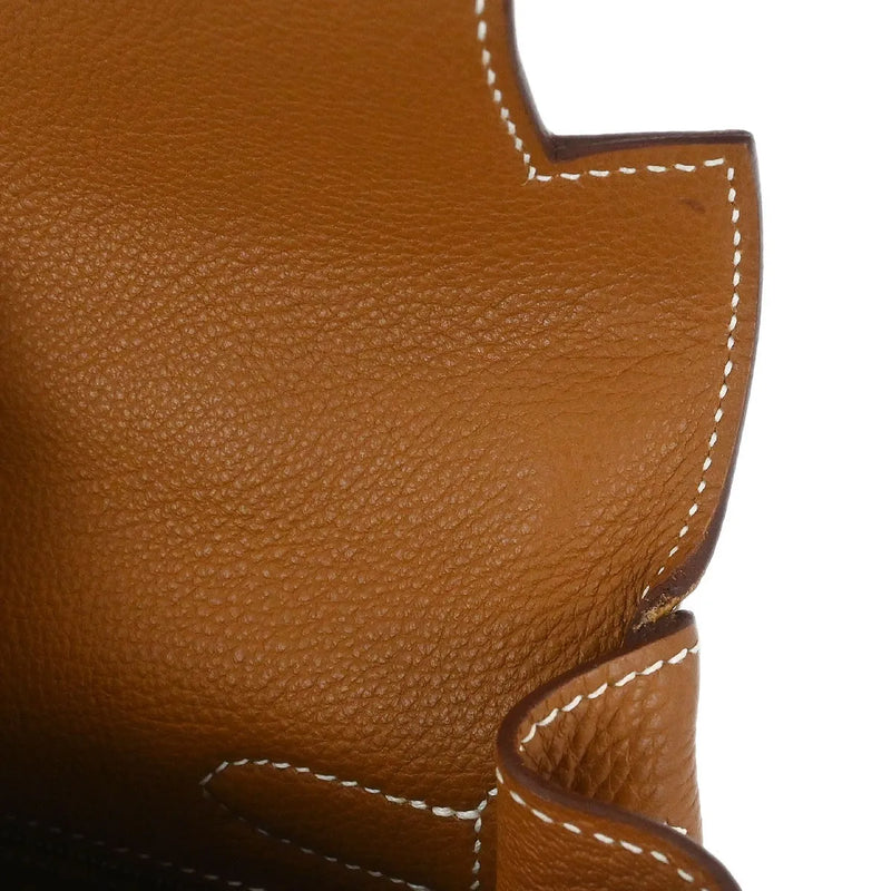 Hermes Kelly Brown Togo With Palladium Hardware Leather Bag