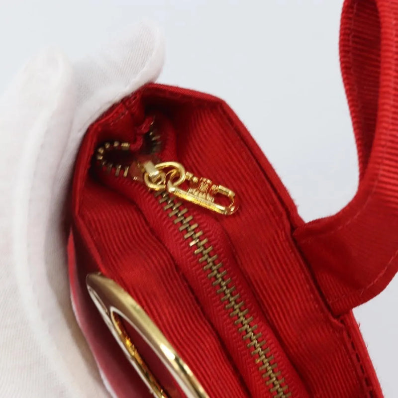 Celine Circle Logo Nylon Red Bag