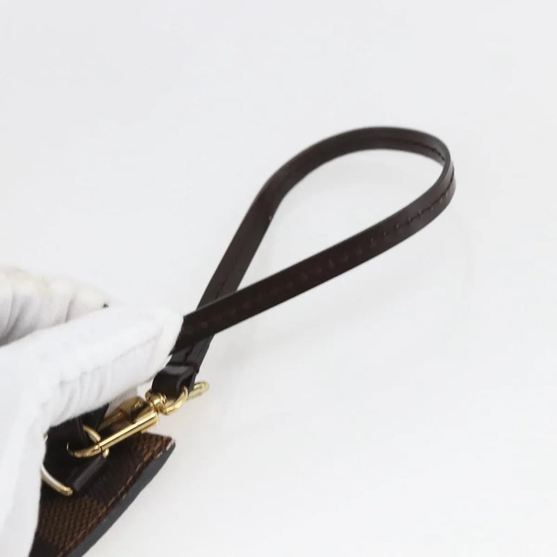 Louis Vuitton Neverfull Pochette Damier Brown Canvas Bag