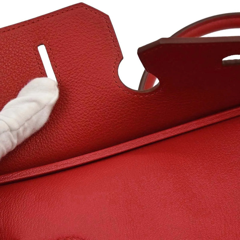 Hermes Birkin Red Togo With Palladium Hardware Leather Bag
