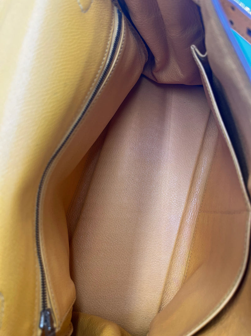 Hermes Kelly 32 Graine Couchevel Yellow Leather Bag