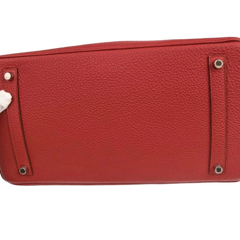 Hermes Birkin Red Togo With Palladium Hardware Leather Bag