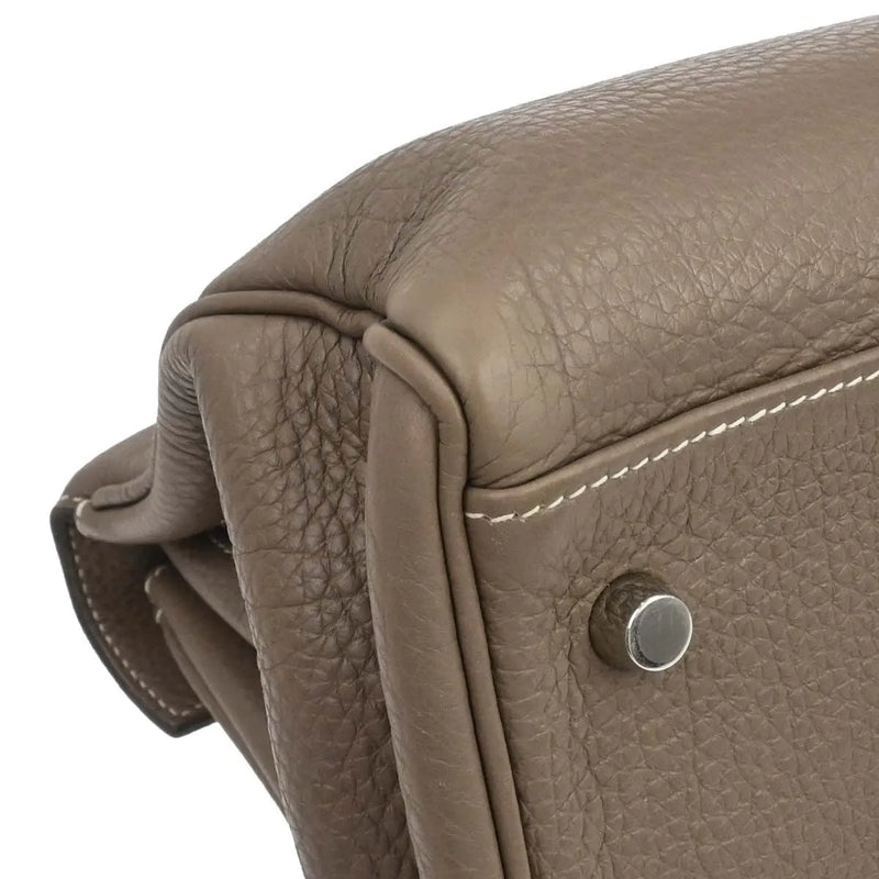 Hermes Shoulder Kelly Clemence Gray Leather Bag