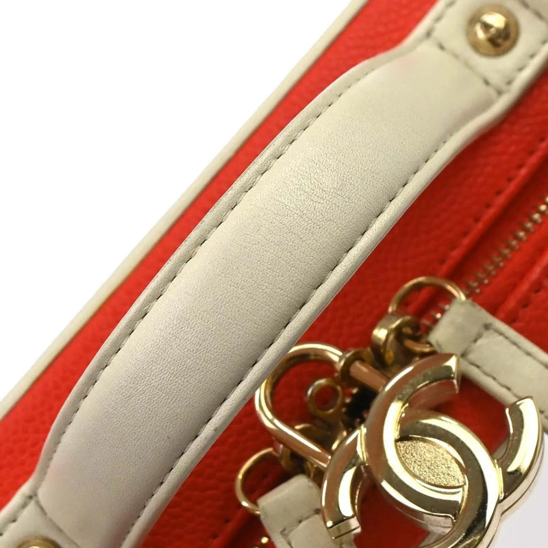Chanel Filigree Vanity Clutch With Chain Quilted Caviar Multicolour Leather Bag