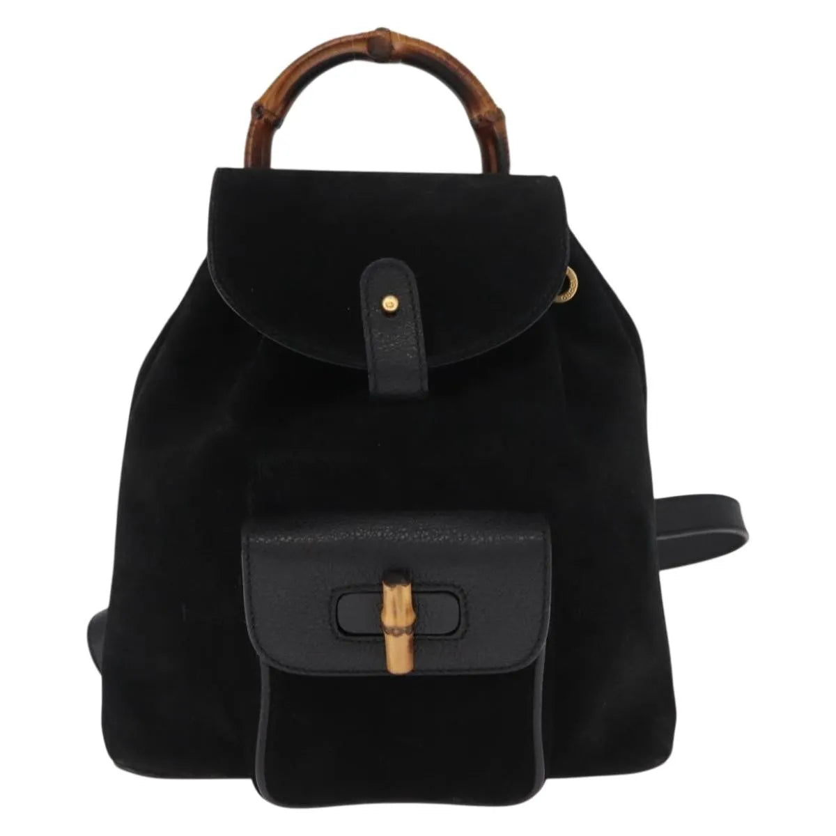 Gucci Vintage Bamboo Suede Black Bag