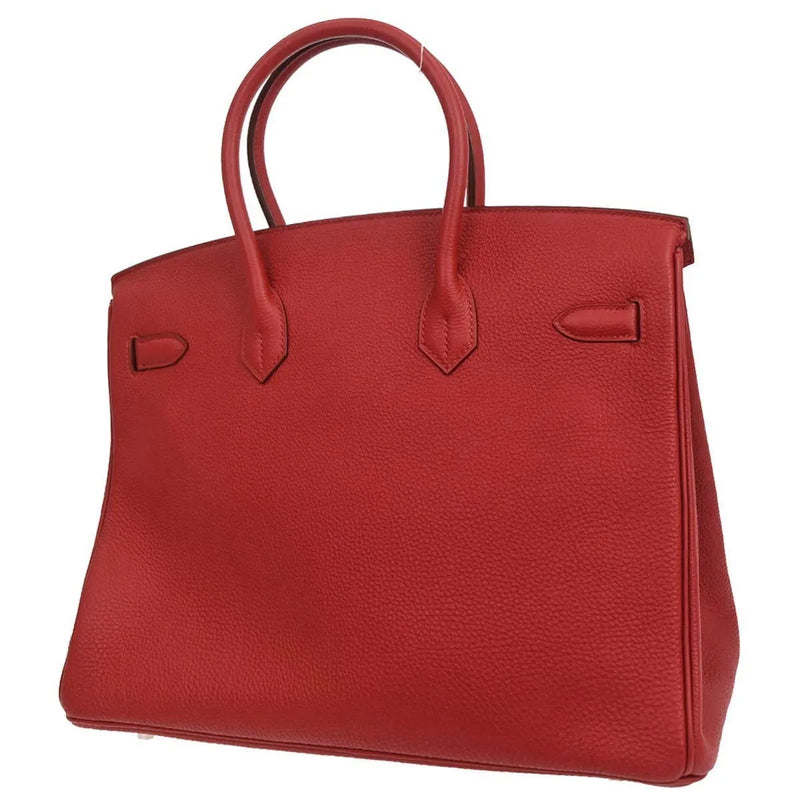 Hermes Birkin Red Togo With Palladium Hardware Leather Bag