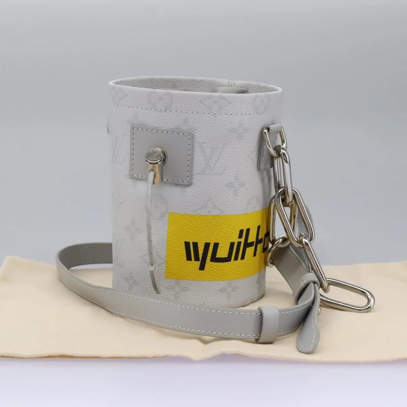 Louis Vuitton Chalk Nano Limited Edition Logo Story Monogram Canvas Gray Bag