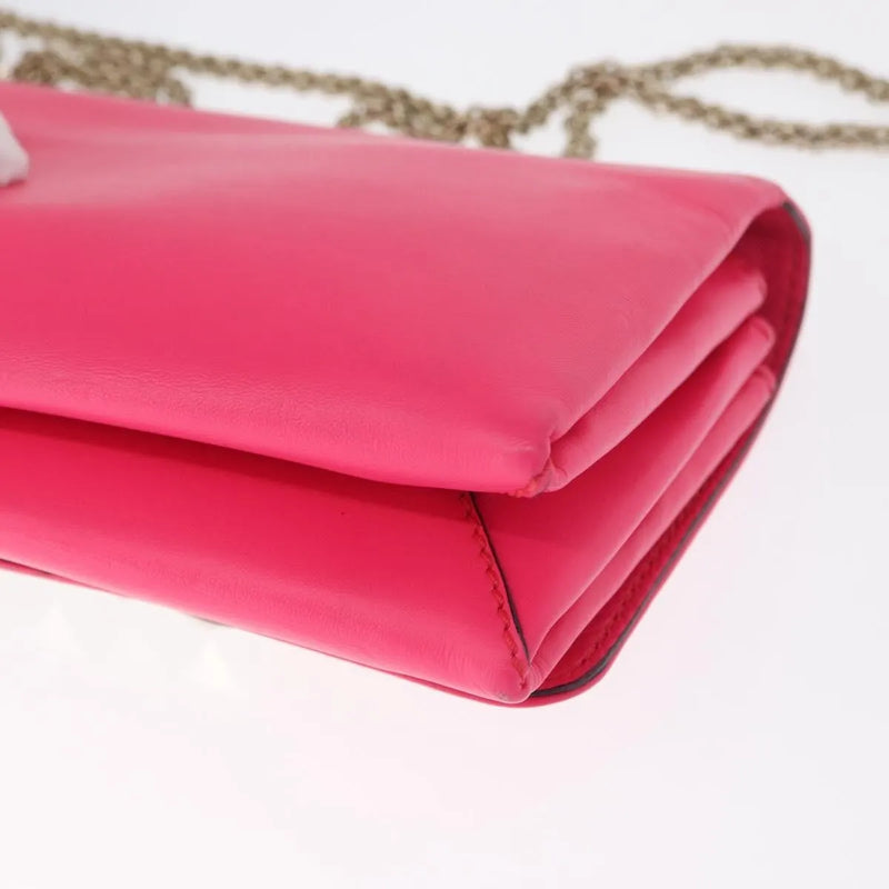 Valentino Garavani Va Voom Clutch Leather Pink Bag
