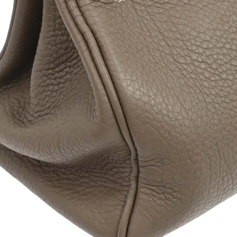 Hermes Shoulder Kelly Clemence Gray Leather Bag