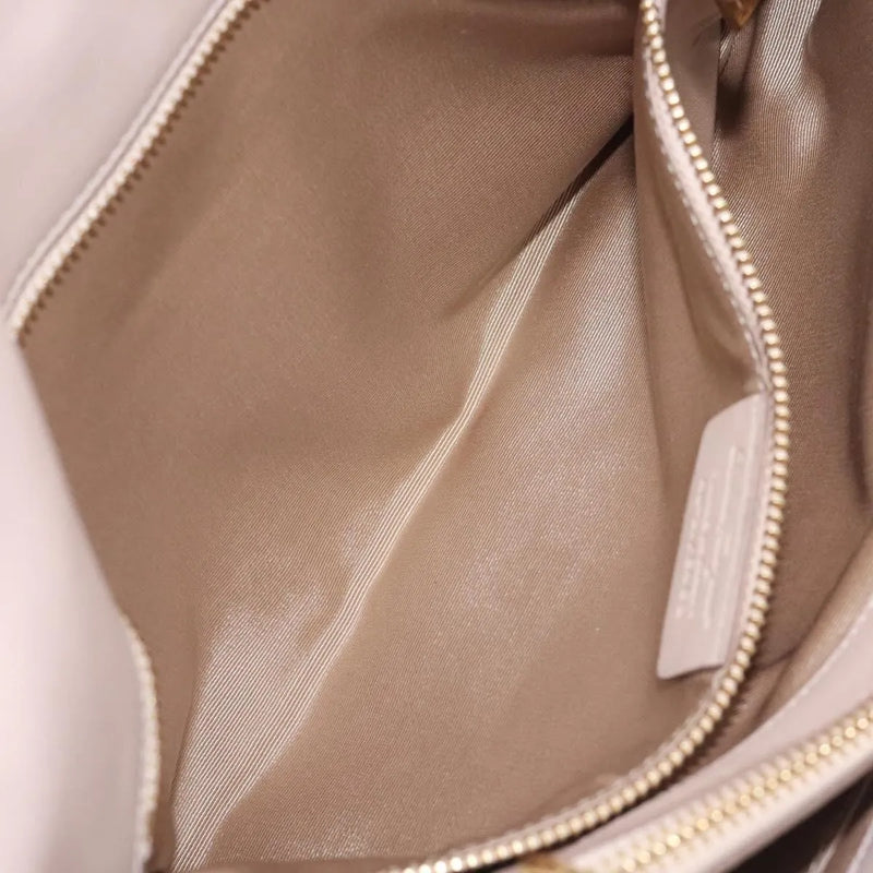 Salvatore Ferragamo Gancini Chain Leather Beige Bag