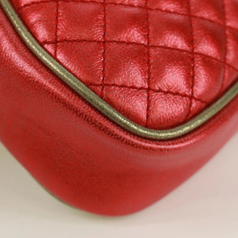 Gucci Trapuntata Camera Quilted Laminated Leather Red Bag