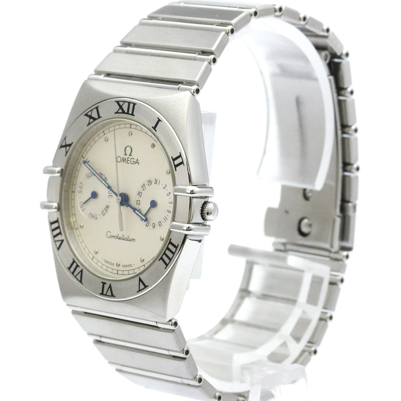 Omega Constellation Day Date Quartz Stainless Steel Watch