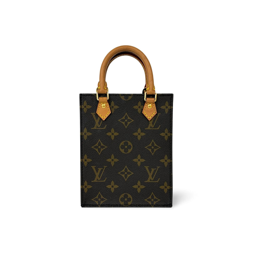 Louis Vuitton Petit Sac Plat Monogram Canvas Brown Bag