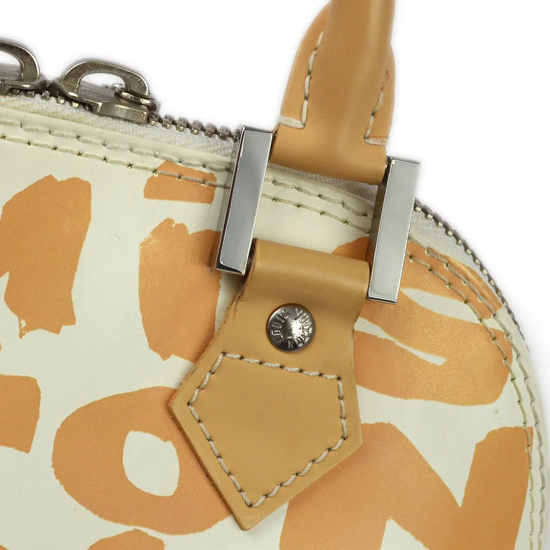 Louis Vuitton Alma Limited Edition Graffiti Leather Beige Bag