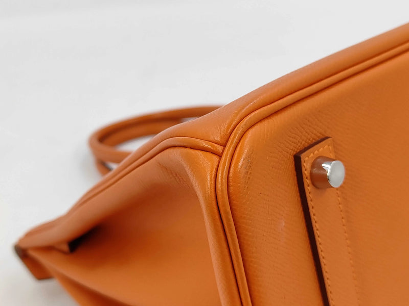 Hermes Birkin Epsom Orange Leather Bag