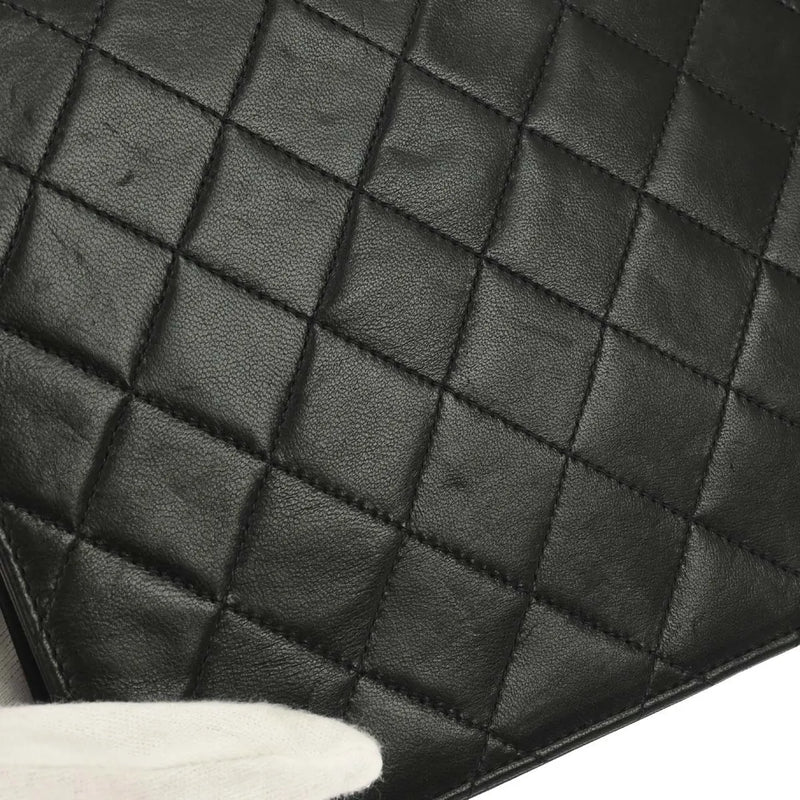 Chanel Vintage Classic Flap Quilted Lambskin Black Leather Bag