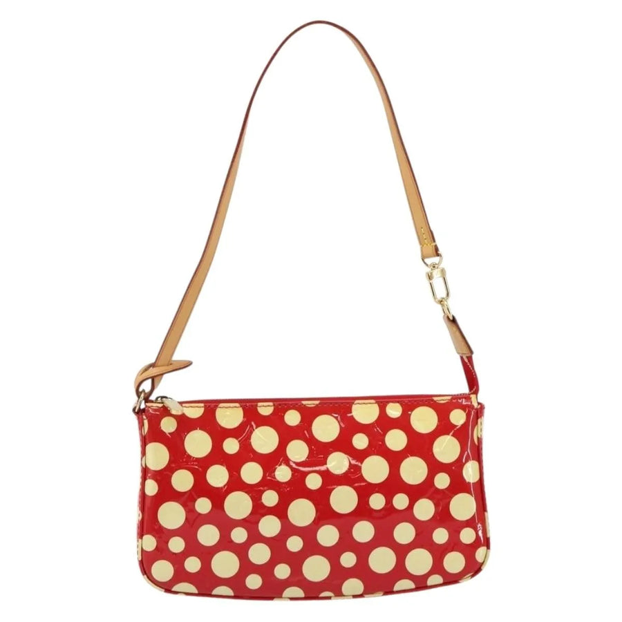 Louis Vuitton Pochette Accessoires Yayoi Kusama Painted Dots Monogram Vernis Red Patent_leather Bag